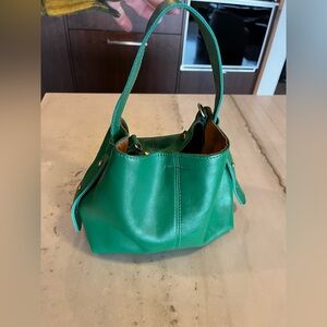 Gorgeous Green Leather 3-Way Bag - Handmade